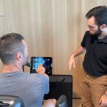 Experts demonstrate equipment at the Technogym village